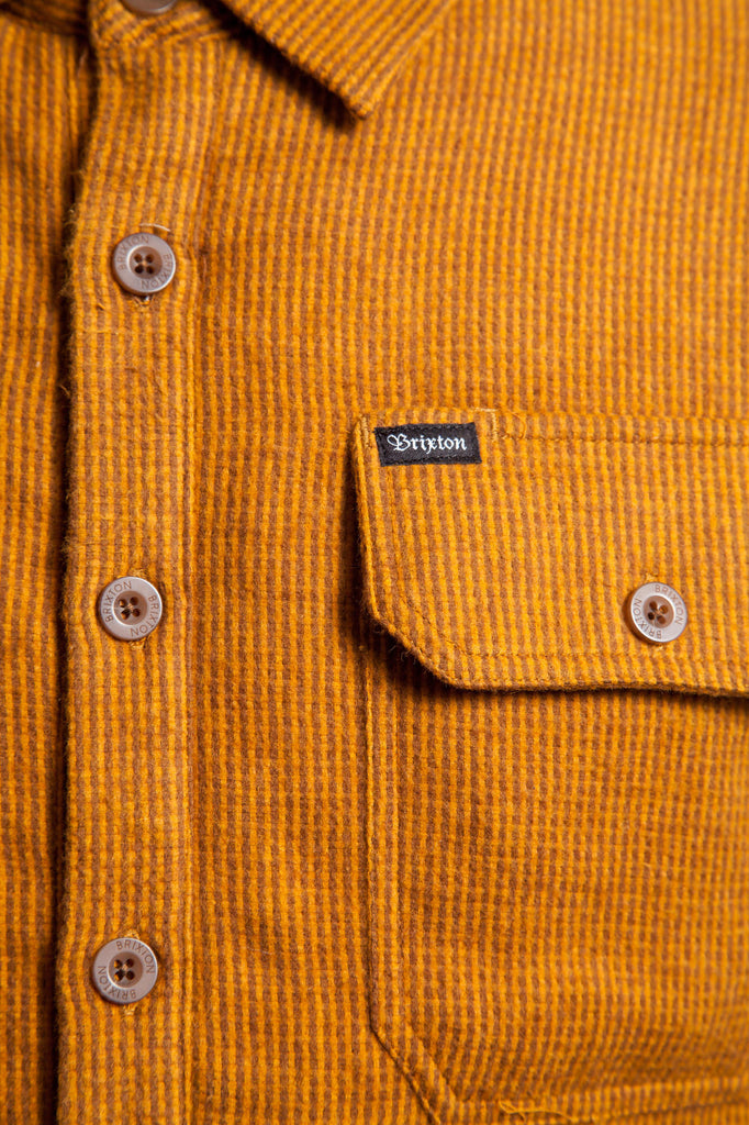 Brixton Lincoln Quilted Flannel Shirt Copper