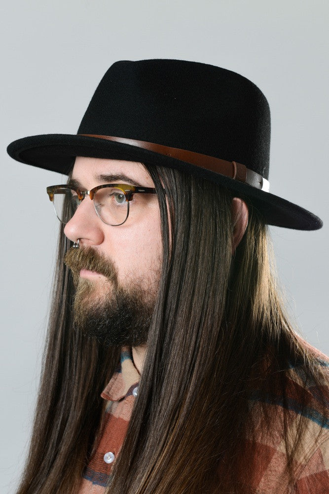 Brixton Messer Fedora Hat Black