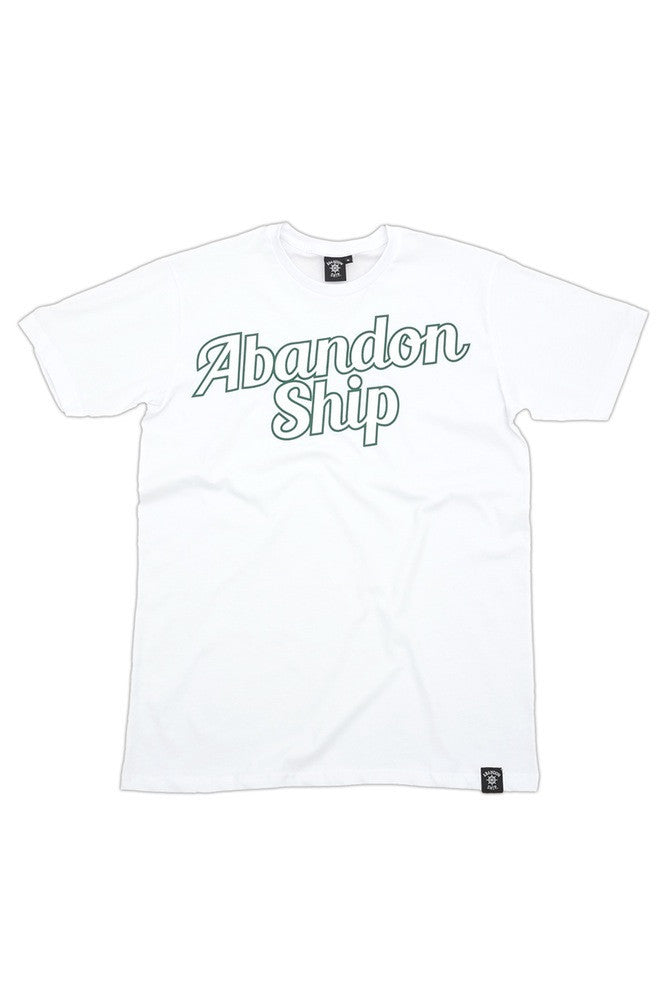 Abandon Script Tshirt White- Unisex